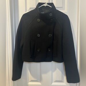 Zara Women's Wool-Blend Black Crop Coat